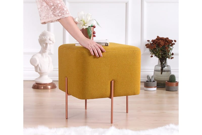 Yellowknife Siddepuf 40 cm - Sennepsgul - Møbler - Stole & lænestole - Taburet & skammel - Ottoman