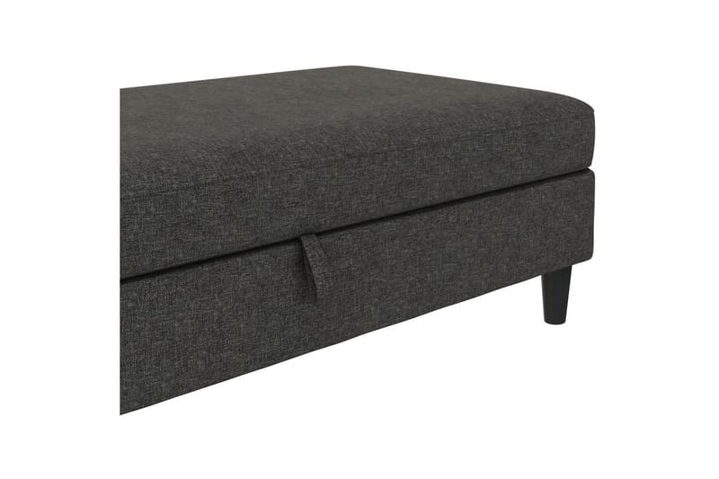 Ottoman/Taburet Hartford Antracit, Linnedstoflook (100% Polyester - Antracit, Linnedstoflook (100% Polyester - Møbler - Stole & lænestole - Taburet & skammel - Puf