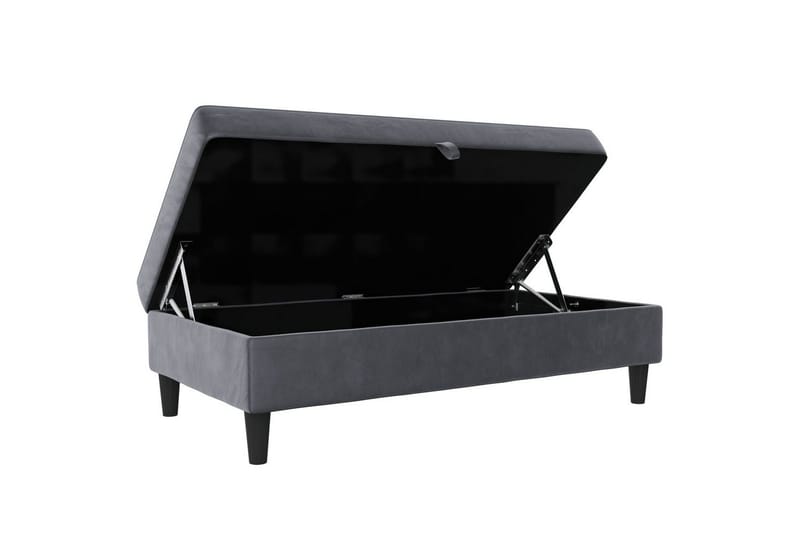 Ottoman/Taburet Hartford Antracit, Velour - Antracit, Velour - Møbler - Stole & lænestole - Taburet & skammel - Puf