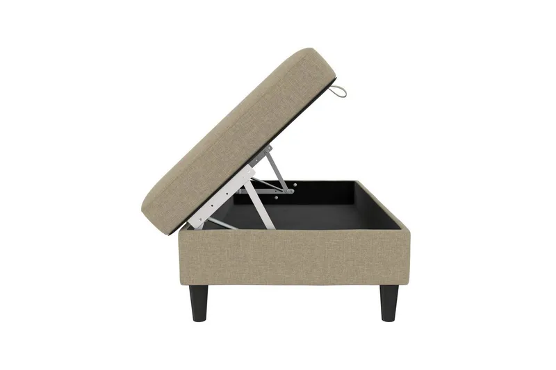 Ottoman/Taburet Hartford Brun, Linnedstoflook (100% Polyester - Brun, Linnedstoflook (100% Polyester - Møbler - Stole & lænestole - Taburet & skammel - Puf