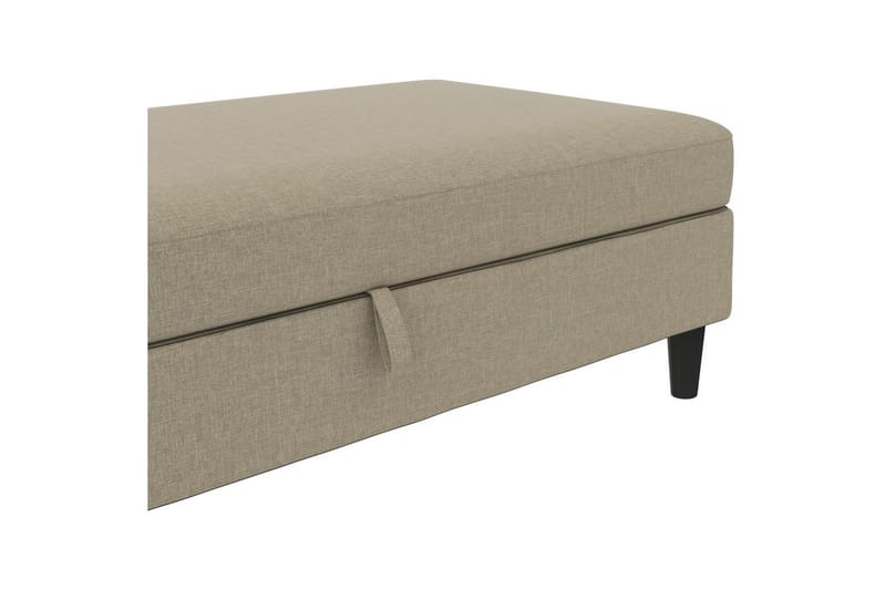 Ottoman/Taburet Hartford Brun, Linnedstoflook (100% Polyester - Brun, Linnedstoflook (100% Polyester - Møbler - Stole & lænestole - Taburet & skammel - Puf