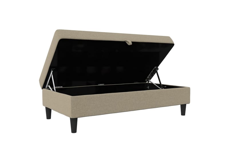 Ottoman/Taburet Hartford Brun, Linnedstoflook (100% Polyester - Brun, Linnedstoflook (100% Polyester - Møbler - Stole & lænestole - Taburet & skammel - Puf