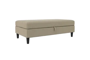 Ottoman/Taburet Hartford Brun, Linnedstoflook (100% Polyester