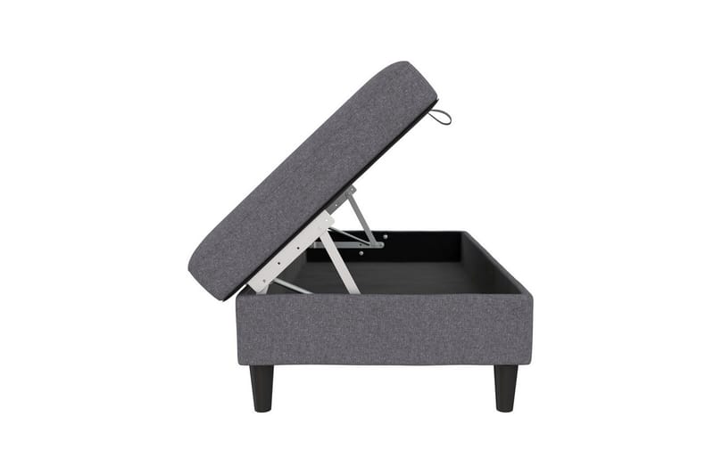 Ottoman/Taburet Hartford Grå, Linnedstoflook (100% Polyester - Grå, Linnedstoflook (100% Polyester - Møbler - Stole & lænestole - Taburet & skammel - Puf