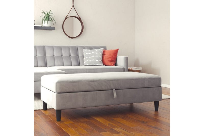 Ottoman/Taburet Hartford Grå, Velour - Grå, Velour - Møbler - Stole & lænestole - Taburet & skammel - Puf