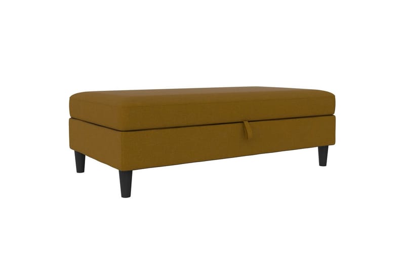 Ottoman/Taburet Hartford Gul, Linnedstoflook (100% Polyester, Gul, Linnedstoflook (100% Polyester