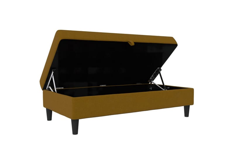 Ottoman/Taburet Hartford Gul, Linnedstoflook (100% Polyester - Gul, Linnedstoflook (100% Polyester - Møbler - Stole & lænestole - Taburet & skammel - Puf