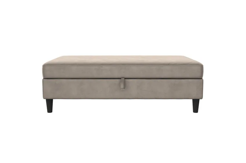 Ottoman/Taburet Hartford Taupe, Velour - Taupe, Velour - Møbler - Stole & lænestole - Taburet & skammel - Puf