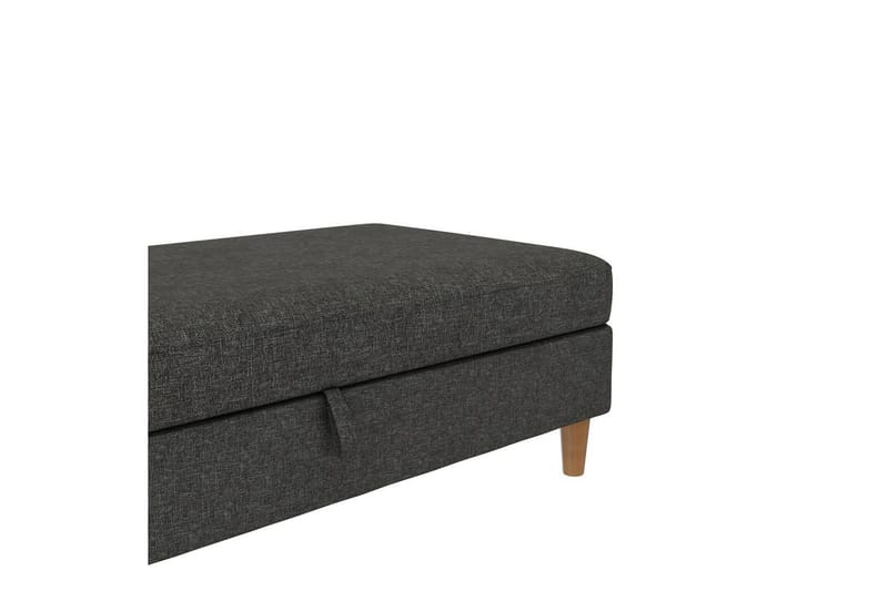 Ottoman/Taburet Lilly Antracit, Linned - Antracit, Linned - Møbler - Stole & lænestole - Taburet & skammel - Puf
