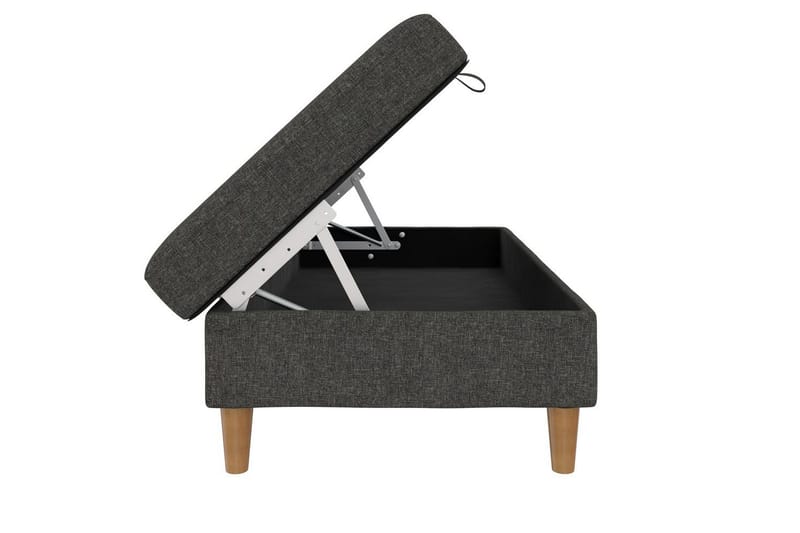 Ottoman/Taburet Lilly Antracit, Linned - Antracit, Linned - Møbler - Stole & lænestole - Taburet & skammel - Puf