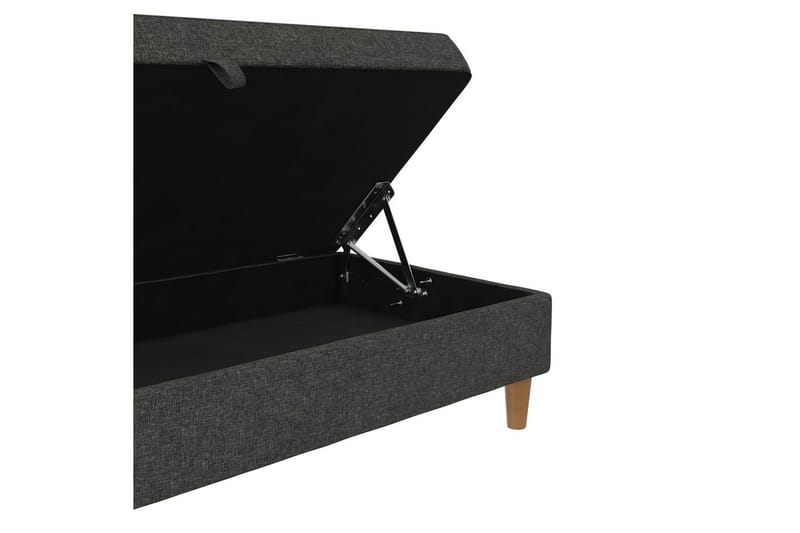 Ottoman/Taburet Lilly Antracit, Linned - Antracit, Linned - Møbler - Stole & lænestole - Taburet & skammel - Puf