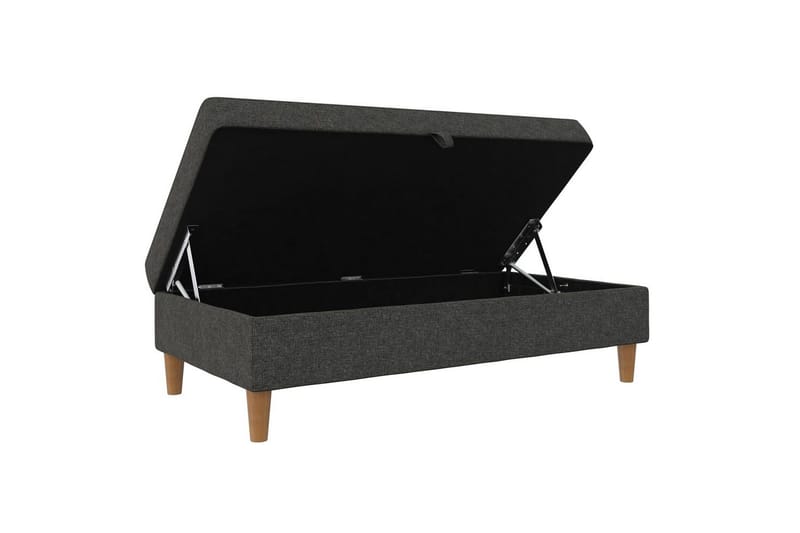 Ottoman/Taburet Lilly Antracit, Linned - Antracit, Linned - Møbler - Stole & lænestole - Taburet & skammel - Puf