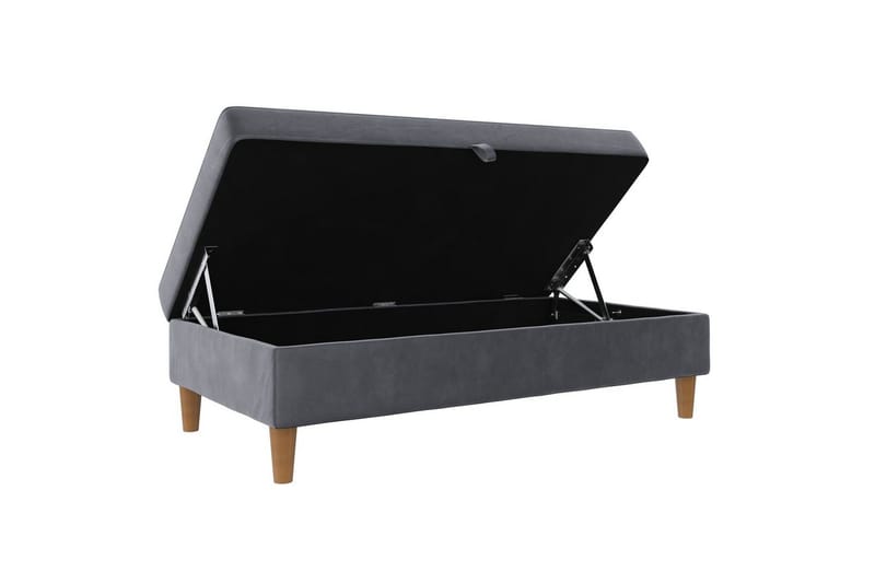 Ottoman/Taburet Lilly Antracit, Velour/Træ/Plastik - Antracit, Velour/Træ/Plastik - Møbler - Stole & lænestole - Taburet & skammel - Puf