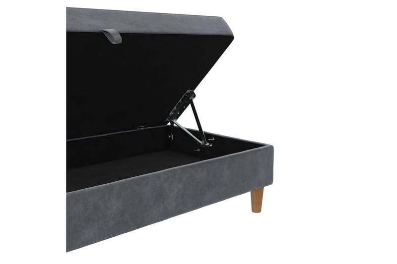 Ottoman/Taburet Lilly Antracit, Velour/Træ/Plastik - Antracit, Velour/Træ/Plastik - Møbler - Stole & lænestole - Taburet & skammel - Puf