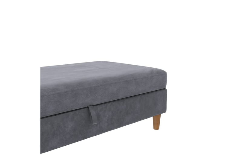 Ottoman/Taburet Lilly Antracit, Velour/Træ/Plastik - Antracit, Velour/Træ/Plastik - Møbler - Stole & lænestole - Taburet & skammel - Puf