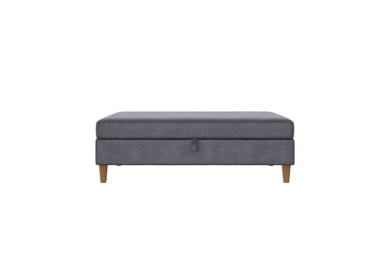 Ottoman/Taburet Lilly Antracit, Velour/Træ/Plastik - Antracit, Velour/Træ/Plastik - Møbler - Stole & lænestole - Taburet & skammel - Puf