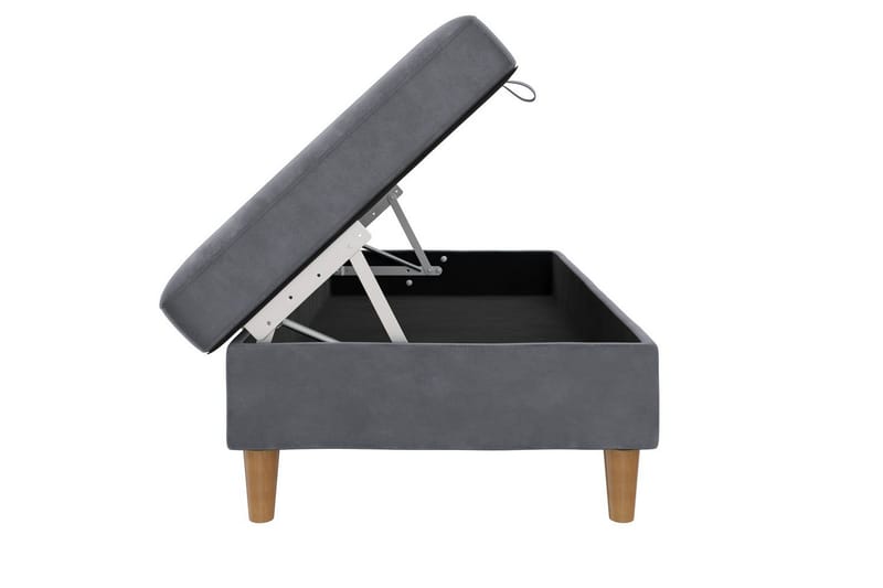 Ottoman/Taburet Lilly Antracit, Velour/Træ/Plastik - Antracit, Velour/Træ/Plastik - Møbler - Stole & lænestole - Taburet & skammel - Puf