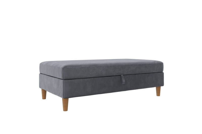 Ottoman/Taburet Lilly Antracit, Velour/Træ/Plastik - Antracit, Velour/Træ/Plastik - Møbler - Stole & lænestole - Taburet & skammel - Puf