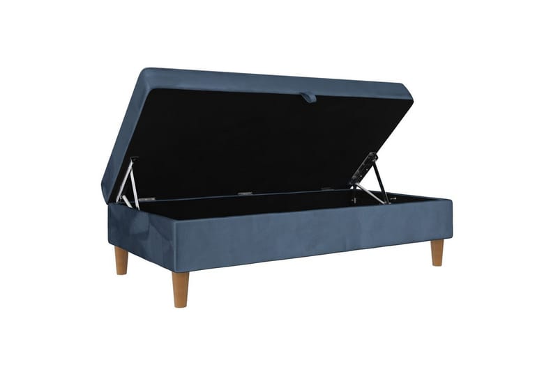 Ottoman/Taburet Lilly Blå, Velour/Træ/Plastik - Blå, Velour/Træ/Plastik - Møbler - Stole & lænestole - Taburet & skammel - Puf