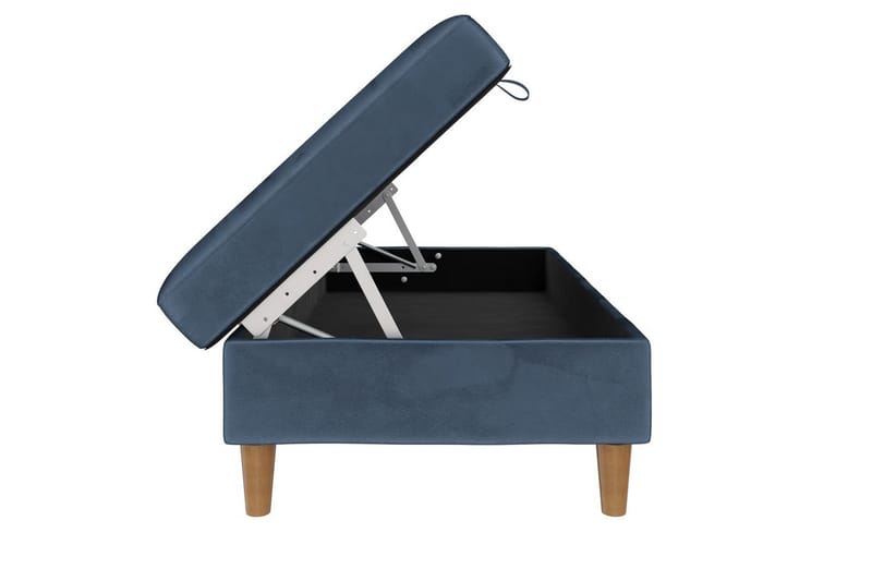 Ottoman/Taburet Lilly Blå, Velour/Træ/Plastik - Blå, Velour/Træ/Plastik - Møbler - Stole & lænestole - Taburet & skammel - Puf