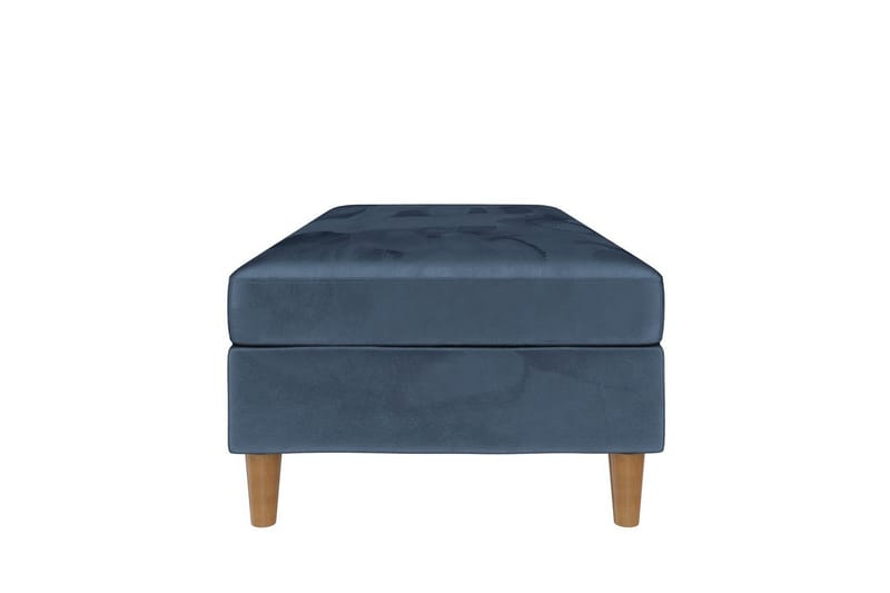 Ottoman/Taburet Lilly Blå, Velour/Træ/Plastik - Blå, Velour/Træ/Plastik - Møbler - Stole & lænestole - Taburet & skammel - Puf