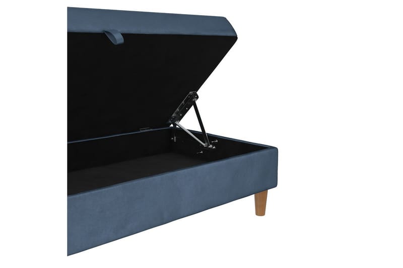 Ottoman/Taburet Lilly Blå, Velour/Træ/Plastik - Blå, Velour/Træ/Plastik - Møbler - Stole & lænestole - Taburet & skammel - Puf