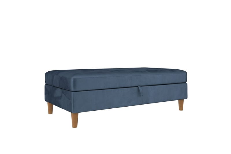 Ottoman/Taburet Lilly Blå, Velour/Træ/Plastik - Blå, Velour/Træ/Plastik - Møbler - Stole & lænestole - Taburet & skammel - Puf