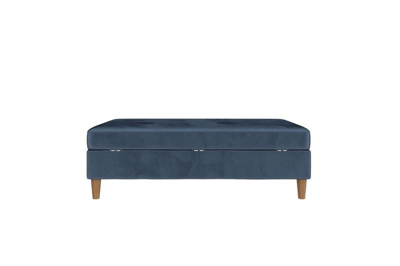 Ottoman/Taburet Lilly Blå, Velour/Træ/Plastik - Blå, Velour/Træ/Plastik - Møbler - Stole & lænestole - Taburet & skammel - Puf
