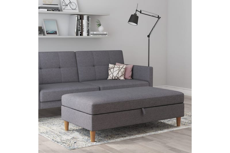 Ottoman/Taburet Lilly Lys Grå, Linned - Lys Grå, Linned - Møbler - Stole & lænestole - Taburet & skammel - Puf