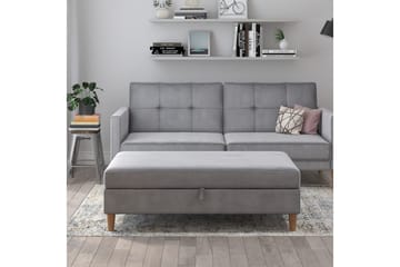 Ottoman/Taburet Lilly Lys Grå, Velour/Træ/Plastik - Lys Grå, Velour/Træ/Plastik - Møbler - Stole & lænestole - Taburet & skammel - Puf