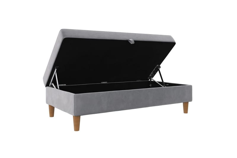 Ottoman/Taburet Lilly Lys Grå, Velour/Træ/Plastik - Lys Grå, Velour/Træ/Plastik - Møbler - Stole & lænestole - Taburet & skammel - Puf