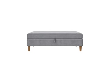 Ottoman/Taburet Lilly Lys Grå, Velour/Træ/Plastik - Lys Grå, Velour/Træ/Plastik - Møbler - Stole & lænestole - Taburet & skammel - Puf