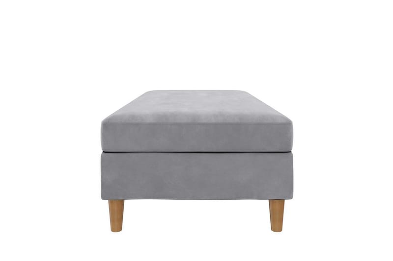 Ottoman/Taburet Lilly Lys Grå, Velour/Træ/Plastik - Lys Grå, Velour/Træ/Plastik - Møbler - Stole & lænestole - Taburet & skammel - Puf