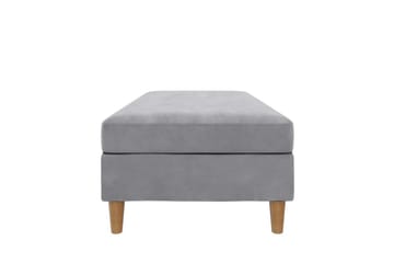 Ottoman/Taburet Lilly Lys Grå, Velour/Træ/Plastik - Lys Grå, Velour/Træ/Plastik - Møbler - Stole & lænestole - Taburet & skammel - Puf