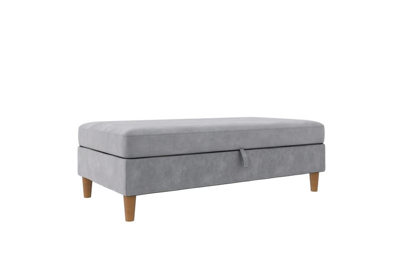 Ottoman/Taburet Lilly Lys Grå, Velour/Træ/Plastik - Lys Grå, Velour/Træ/Plastik - Møbler - Stole & lænestole - Taburet & skammel - Puf