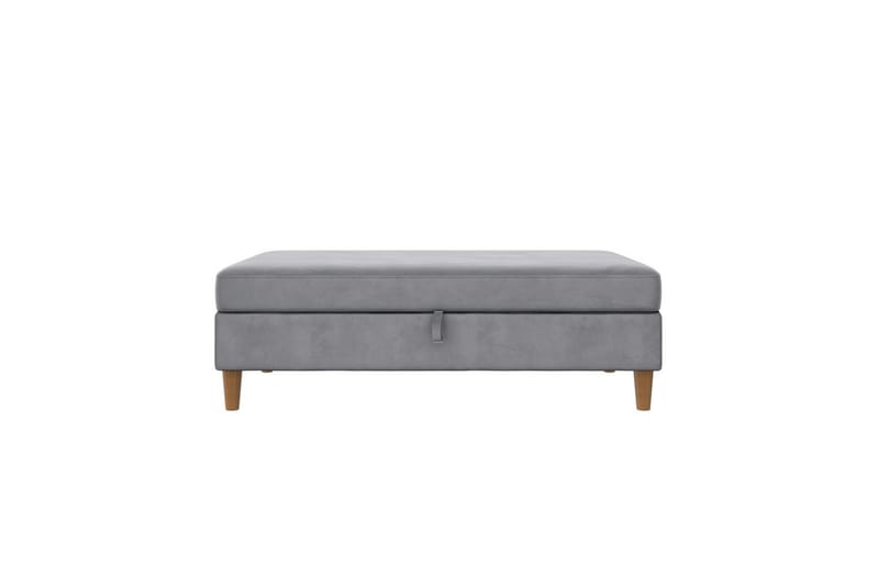 Ottoman/Taburet Lilly Lys Grå, Velour/Træ/Plastik - Lys Grå, Velour/Træ/Plastik - Møbler - Stole & lænestole - Taburet & skammel - Puf