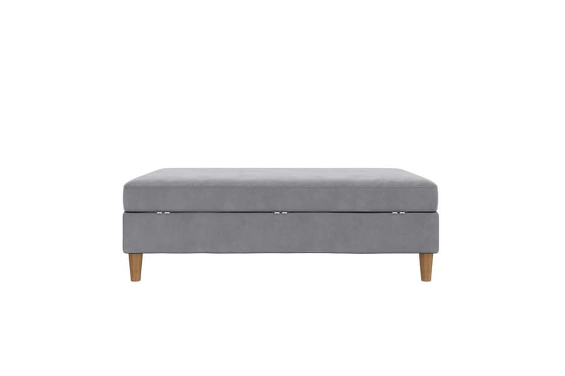 Ottoman/Taburet Lilly Lys Grå, Velour/Træ/Plastik - Lys Grå, Velour/Træ/Plastik - Møbler - Stole & lænestole - Taburet & skammel - Puf