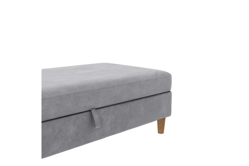 Ottoman/Taburet Lilly Lys Grå, Velour/Træ/Plastik - Lys Grå, Velour/Træ/Plastik - Møbler - Stole & lænestole - Taburet & skammel - Puf