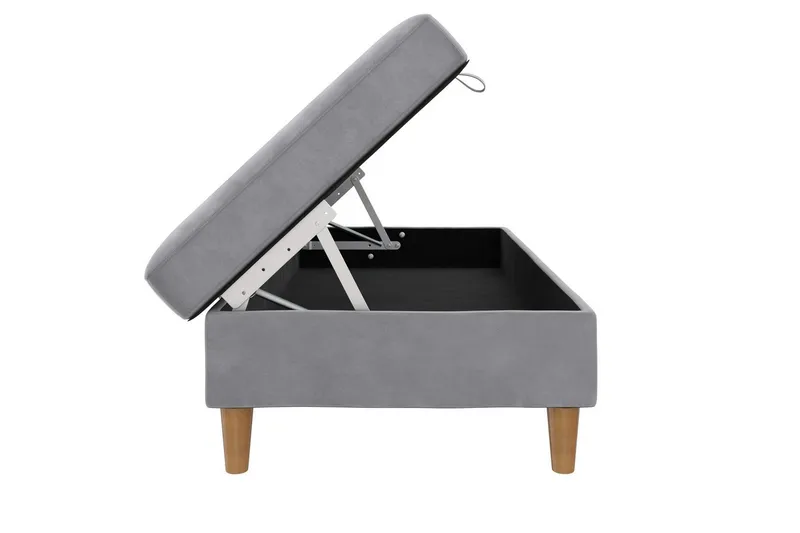 Ottoman/Taburet Lilly Lys Grå, Velour/Træ/Plastik - Lys Grå, Velour/Træ/Plastik - Møbler - Stole & lænestole - Taburet & skammel - Puf