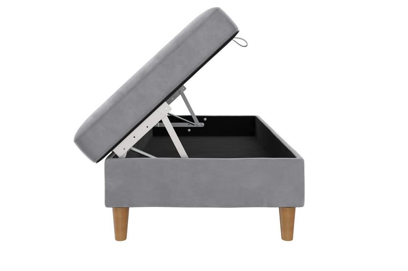 Ottoman/Taburet Lilly Lys Grå, Velour/Træ/Plastik - Lys Grå, Velour/Træ/Plastik - Møbler - Stole & lænestole - Taburet & skammel - Puf