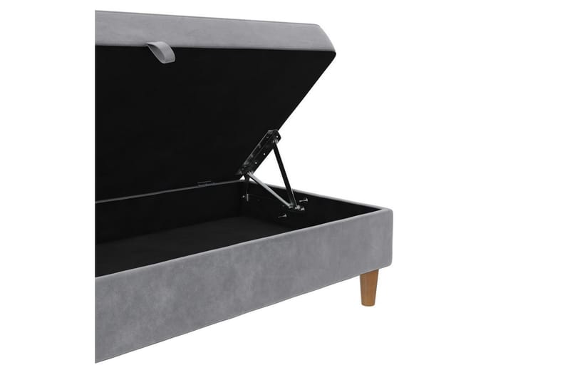 Ottoman/Taburet Lilly Lys Grå, Velour/Træ/Plastik - Lys Grå, Velour/Træ/Plastik - Møbler - Stole & lænestole - Taburet & skammel - Puf