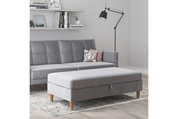 Ottoman/Taburet Lilly Lys Grå, Velour/Træ/Plastik - Lys Grå, Velour/Træ/Plastik - Møbler - Stole & lænestole - Taburet & skammel - Puf
