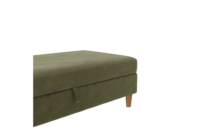 Ottoman/Taburet Lilly Olivengrøn, Velour/Træ/Plastik - Olivengrøn, Velour/Træ/Plastik - Møbler - Stole & lænestole - Taburet & skammel - Puf