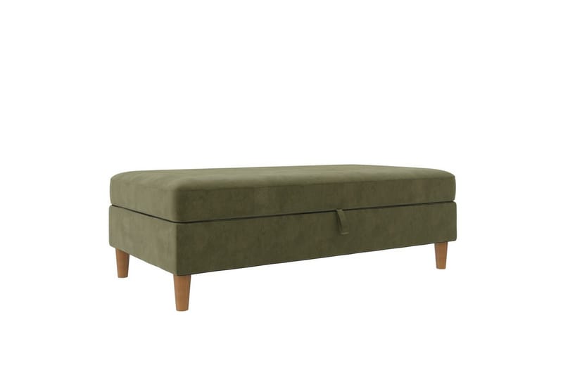 Ottoman/Taburet Lilly Olivengrøn, Velour/Træ/Plastik - Olivengrøn, Velour/Træ/Plastik - Møbler - Stole & lænestole - Taburet & skammel - Puf