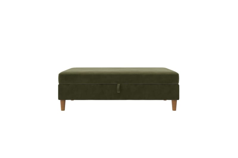 Ottoman/Taburet Lilly Olivengrøn, Velour/Træ/Plastik - Olivengrøn, Velour/Træ/Plastik - Møbler - Stole & lænestole - Taburet & skammel - Puf