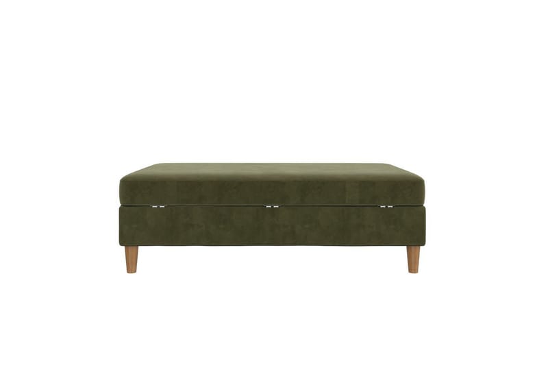 Ottoman/Taburet Lilly Olivengrøn, Velour/Træ/Plastik - Olivengrøn, Velour/Træ/Plastik - Møbler - Stole & lænestole - Taburet & skammel - Puf