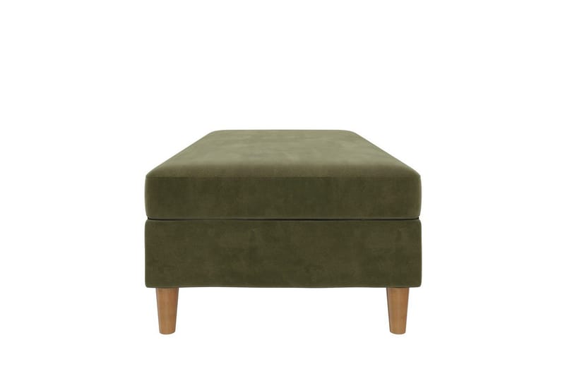 Ottoman/Taburet Lilly Olivengrøn, Velour/Træ/Plastik - Olivengrøn, Velour/Træ/Plastik - Møbler - Stole & lænestole - Taburet & skammel - Puf