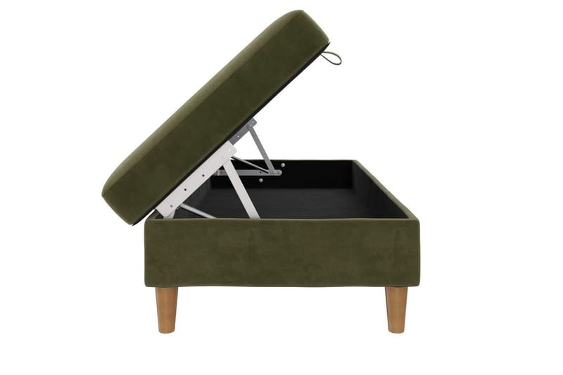 Ottoman/Taburet Lilly Olivengrøn, Velour/Træ/Plastik - Olivengrøn, Velour/Træ/Plastik - Møbler - Stole & lænestole - Taburet & skammel - Puf