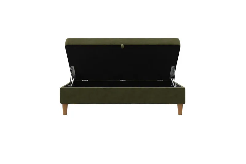 Ottoman/Taburet Lilly Olivengrøn, Velour/Træ/Plastik - Olivengrøn, Velour/Træ/Plastik - Møbler - Stole & lænestole - Taburet & skammel - Puf