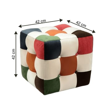 Peticire Sækkepuf 42 cm - Grøn Orange Hvid - Møbler - Stole & lænestole - Taburet & skammel - Ottoman